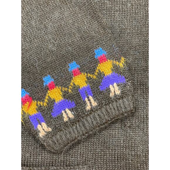 Vintage Loreto Women's Size L Alpaca Brown Printed Sweater - Picture 13 of 15